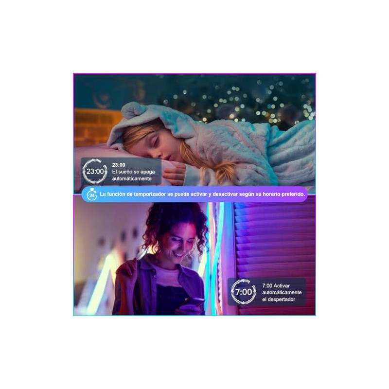 EASYTAO Tira LED Neon RGB Bluetooth 5M 360LED, RGB Luces