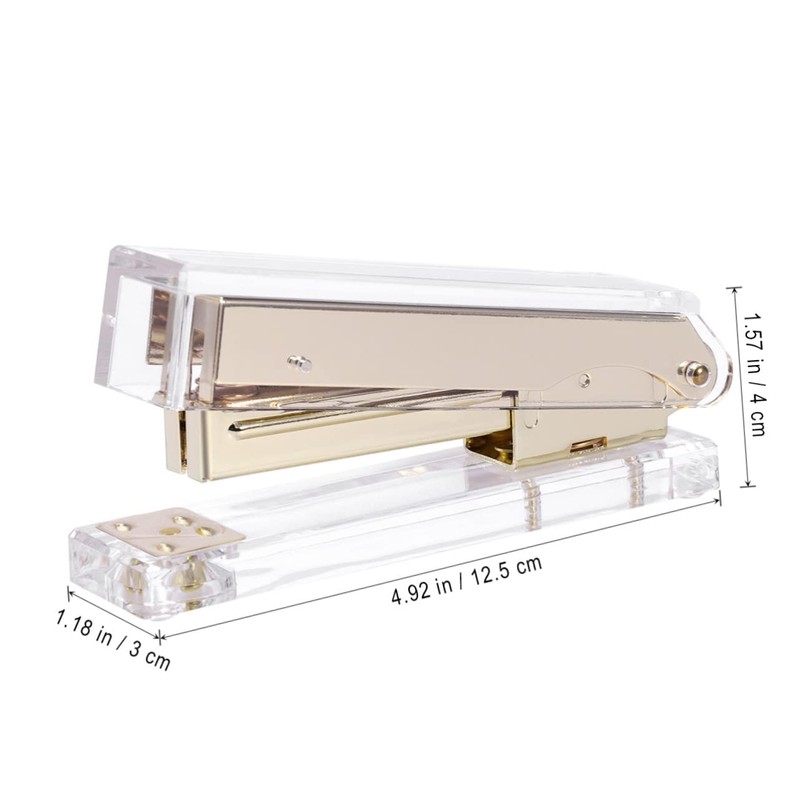 Operitacx Elegant Gold Desk Stapler Acrylic Office Stapler School Desk
