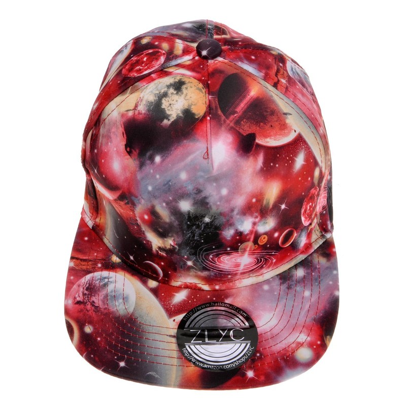 ZLYC New Starry Galaxy Sky Neon Pattern Flatbill Snapback Adjust