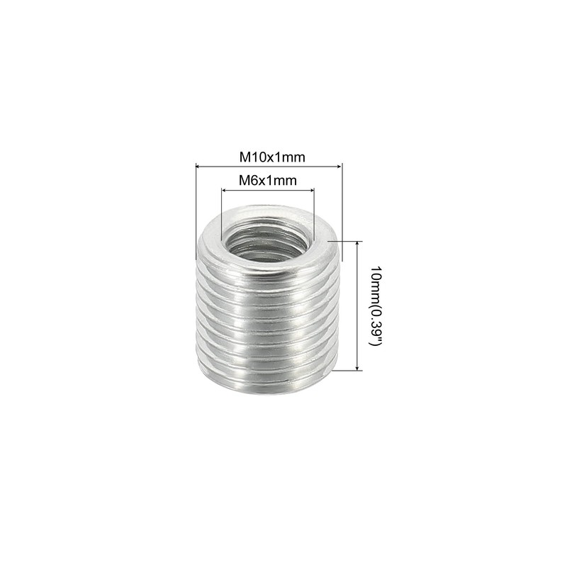 sourcing map Thread Reducing Nuts Insert M10 x 1mm Male