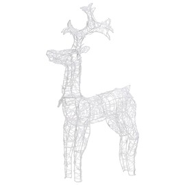 vidaXL Pre-lit Reindeer Christmas Decorations Set - 90 LED Lights, Weather-Proof Acrylic Material, Indoor-Outdoor Use, Warm White Glow