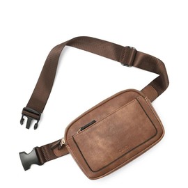 CLUCI Belt Bag for Women, Mini Everywhere Crossbody Waist Bag Adjustable Strap, Vegan Leather Women's Fanny Pack Bum Bag Gift for Christmas - Color: Brown