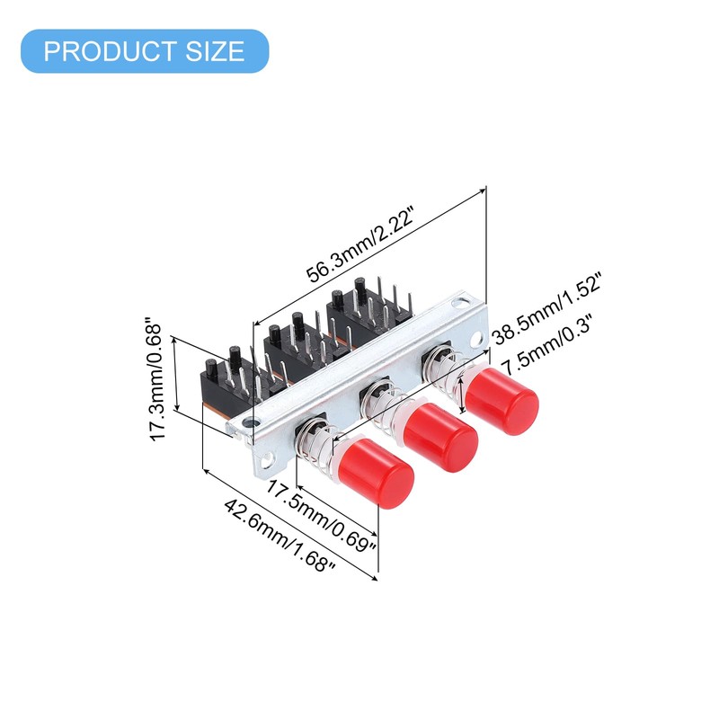 sourcing map 3pcs 50MA DC 30V 6 Pin 3 Position