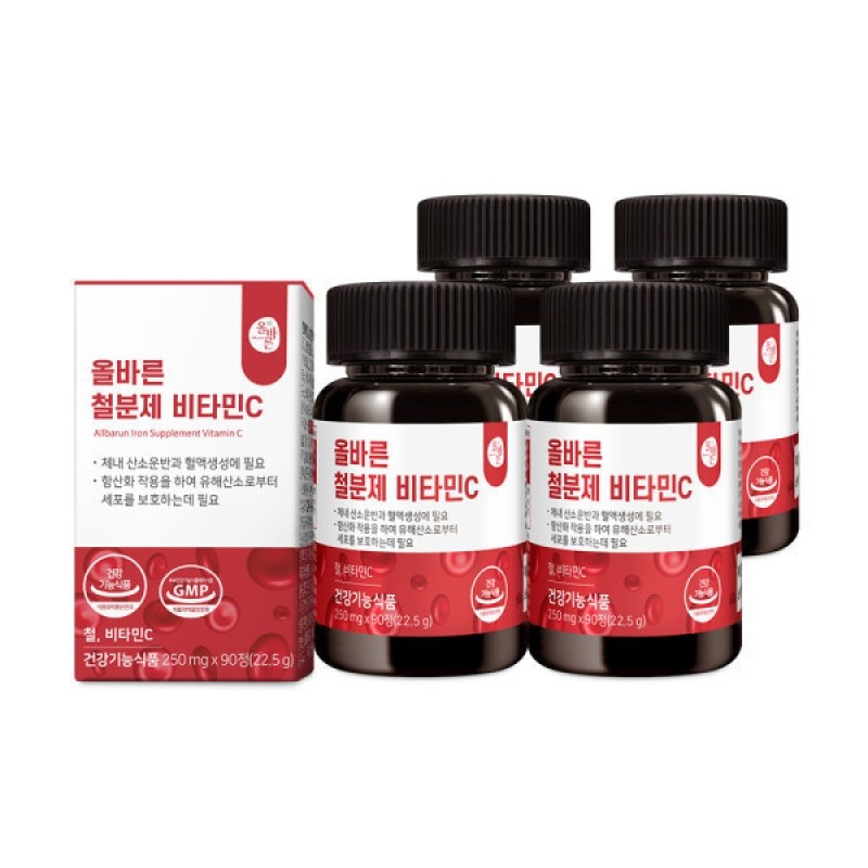 Correct Iron Supplement Vitamin C 90 Tablets x 4 Bottles