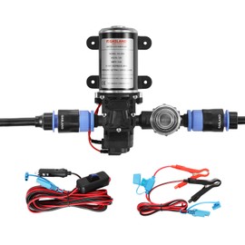 GASLAND 12V Water Pump Kit, 1.6 GPM Camper Water Pressure Pump with Pressure Switch, 65 PSI Self Priming Diaphragm Pump for Camper Boat Marine RV Kitchen Bathroom Gas Hot Water System