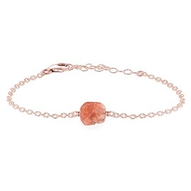 Sunstone Raw Bracelet in 14k Rose Gold Fill