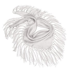 Silk cloth dirndl costume cloth 75 x 75 cm dirndl cloth 100% silk fringe cloth for traditional costume silk scarf with fringes shoulder scarf silk clouth best quality, White