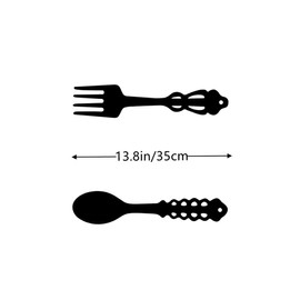 CURTEK - 2 piezas de tenedor y cuchara de metal para colgar en la pared, para colgar en la pared, decoración de campo, granja, decoración de cocina para decoración del hogar, regalos de inauguración