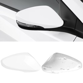 Yumzeco Compatible with Hyundai Elantra MD Side Mirror Cover Cap 2011 2012 2013 2014 2015 2016, Right Passenger Side Mirror Caps Replacement W/Light, Clip-on Replace for 876263X000 White - Right
