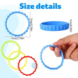 Lyreh 4pcs Sensory Fidget Bracelets, Stretchy Texture Bracelet Fidget Toys for Kids Adults Toddler Tactile Calm Down Item for Autism ADHD Classroom Prizes (4 Colors)