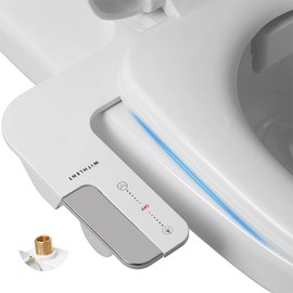 Bidet Attachment for Toilet UK - WITHLENT Non-Electric Cold Water Bidet Toilet Attachment Adjustable Water Pressure Dual nozzles Front Wash Back Wash Bidet with Brass Inlet (Silver)