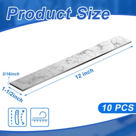10 Pieces 1095 Knife Blanks Knife Blade Steel High Carbon Annealed Flat Stock Billets for Making Forging 1095 Steel Flat Stock for Making Supplies DIY Tool (12 x 1.5 x 3/16 Inch)