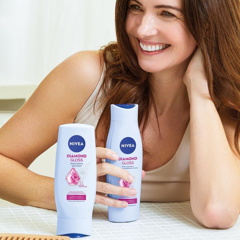 NIVEA Diamond Gloss Brilliance Conditioner, Nourishing Hair Conditioner with Diamond