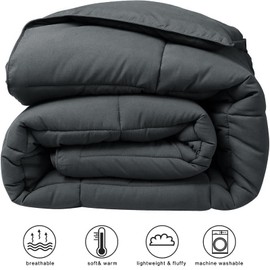 COHOME All Season Twin XL Comforter，Fluffy Down Alternative Comforter - Quilted Duvet Insert with Corner Tabs - Luxury Soft Hotel Comforter - Reversible - Breathable - Dark Grey