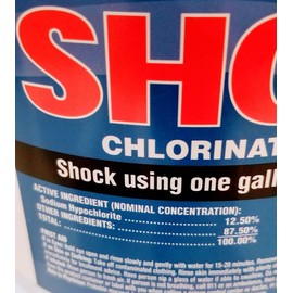 SHOCK-IT 4 Gallon of Liquid Pool Shock Swimming Pool Chlorine Pressure Wash Soft Wash Algecide Hot Tub Clean Water Disinfection Solution-High Commercial Grade 12.5 percent Concentrate Strength-1 Case