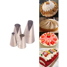 Saint Honore Piping Tips,Enhance Your Pastry Creations with V Wave Pastry Tips Nozzles (4 Pcs)