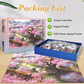 Boloshine 1000 Piece Jigsaw Puzzles for Adults, Sustainable Puzzle for Adults Teenagers Gifts, Classic Brain Challenge Educational Jigsaw Puzzle, Colorful Home Decoration (Cherry Blossom Manor)