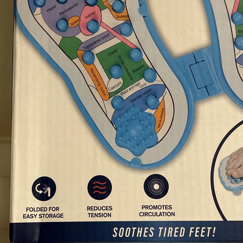 Brookstone Reflexology FOOT MASSAGE PLATE REDUCES TENSION RELIEVES PAIN NIB