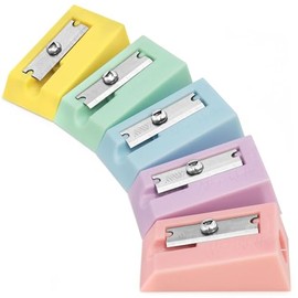 Ashton and Wright Single Hole Sharpener | Pack of 5 Pencil Sharpeners | Ideal for School, Office, Work Stationery | Pastel Set