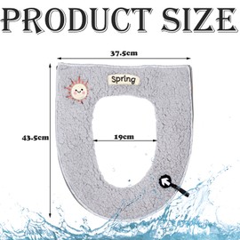 Warm Plush Washable Thicken Toilet Seat Cover Pads Mat,Bathroom Toilet Seat Closestool Washable Soft Warmer Mat Cover Pad Cushion Cover,Washable Toilet Pads Closestool Pads (Grey with Zipper)