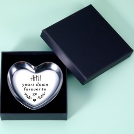 STVK Copper Anniversary Present for Him Her, 7th Wedding Gifts for Husband from Wife, 7 Year Anniversary Jewelry Tray for Women Men, Iron Tin Present for 7th Couples Wedding Regalos De Aniversario