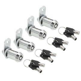 PATIKIL 4" Schrank-Cam-Schlösser, 4er-Pack gleichschließende Schrank-Cam-Schlösser Set Schlossersatz aus Zinklegierung für Schublade, Wohnmobil-Aufbewahrung, Werkzeugkasten, Silber