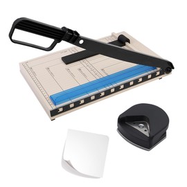 Paper Cutter, 12" Guillotine Paper Cutter with Corner Rounder, Paper Trimmer 15 Sheets Capacity, Paper Cutting Board with Safety Guard, Perfect for Photos,Cardstock,Cardboard,Vinyl,Crafts