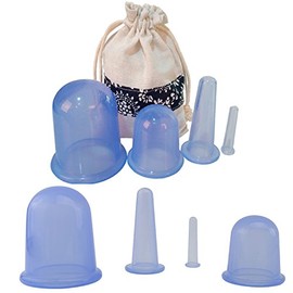 8 Eye Face Body Vacuum Silicone Cupping Therapy Set Suction Cups for Tension Release Winkle Reduction Thick Medical Grade w Instruction Anti Cellulite Massage Anti-Age Anti-Toxin Acupuncture Therapy