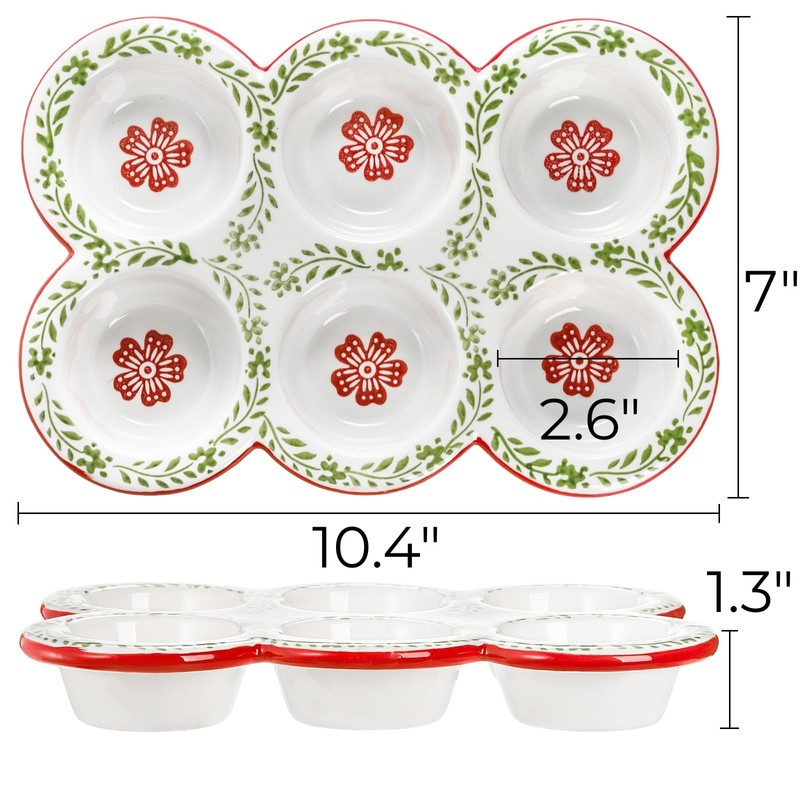 Hiceeden 2 Pack Ceramic Muffin Pans, 6 Cup Non-Stick Muffin