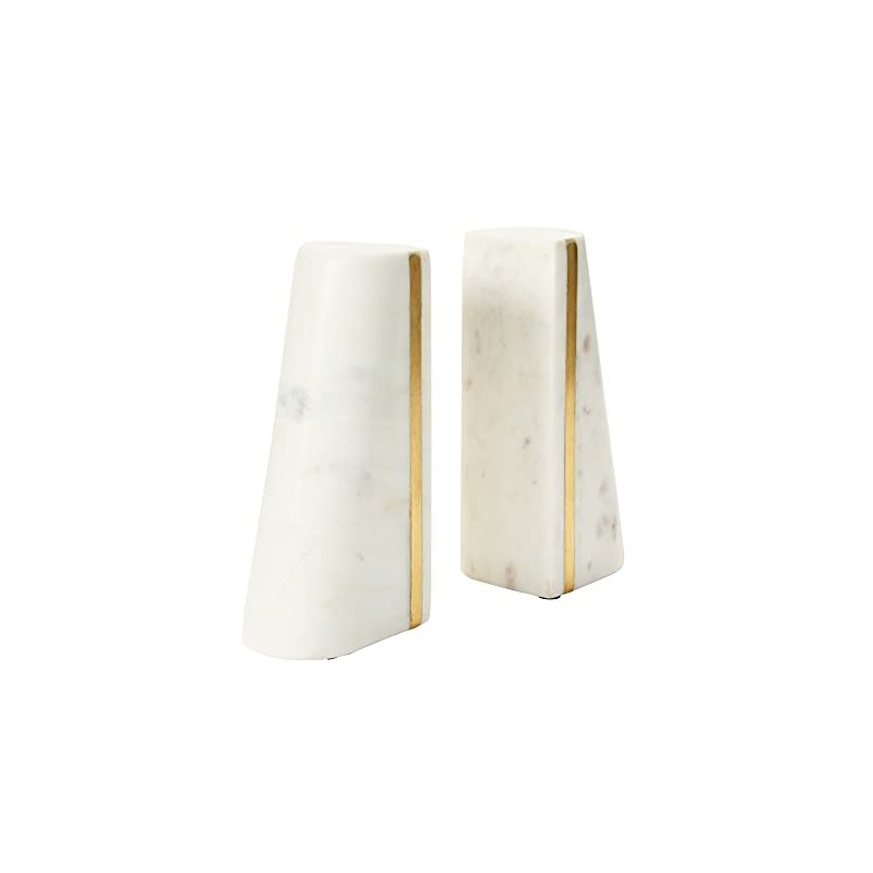 Main Mesa Sujetalibros Mármol Brass Blanco