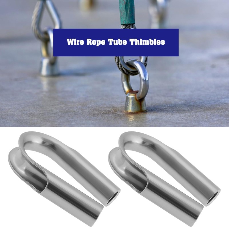 ECSiNG 4pcs 6mm Wire Rope Tube Thimble Stainless Steel Cable