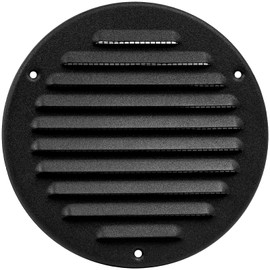 ECOPRO VENT Black Metal 5'' Inch Round Ventilation Grille - Inside/Outside use - (Grille: 5''Ø/Cover Area: 6.25''Ø) - Air Vent Louver - Available 9 Sizes / 2 Types / 3 Colors.