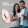 1 x Round Coaster - Letter E Marble Stone Texture