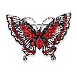 Kaichen Butterfly Brooch, Jewelry Gift for Women, Girls, Ladies, Exquisite Packaging (Red)