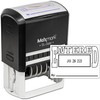 MaxMark Large Self-Inking Rubber Date Office Stamp with Entered Phrase & Date - Black Ink, 12-Year Band - Style 5