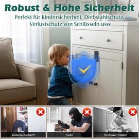 Eseesmart Fingerprint Lock, Smart Cabinet Lock with RFID NFC, Bluetooth Electronic Drawer Lock, Furniture Lock with Child Safety Cabinet Drawer Box Lockers Filing Cabinet