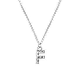 Philip Jones Pave Initial Necklace Letter F Created with Zircondia® Crystals