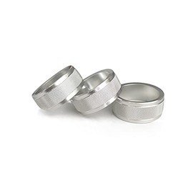 SNZ Subaru Air Conditioner Dial Knob Switch Cover AC Aluminum 3pcs SUBARU Forester XV Impreza Legacy (Silver)