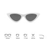 OZPYKAE Women's Vintage Cat Eye Sunglasses, Plastic Frame, Grey Lens,