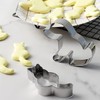 2 Pcs Silver Cookie Cutters Set Cat Dog Cookie Cutter