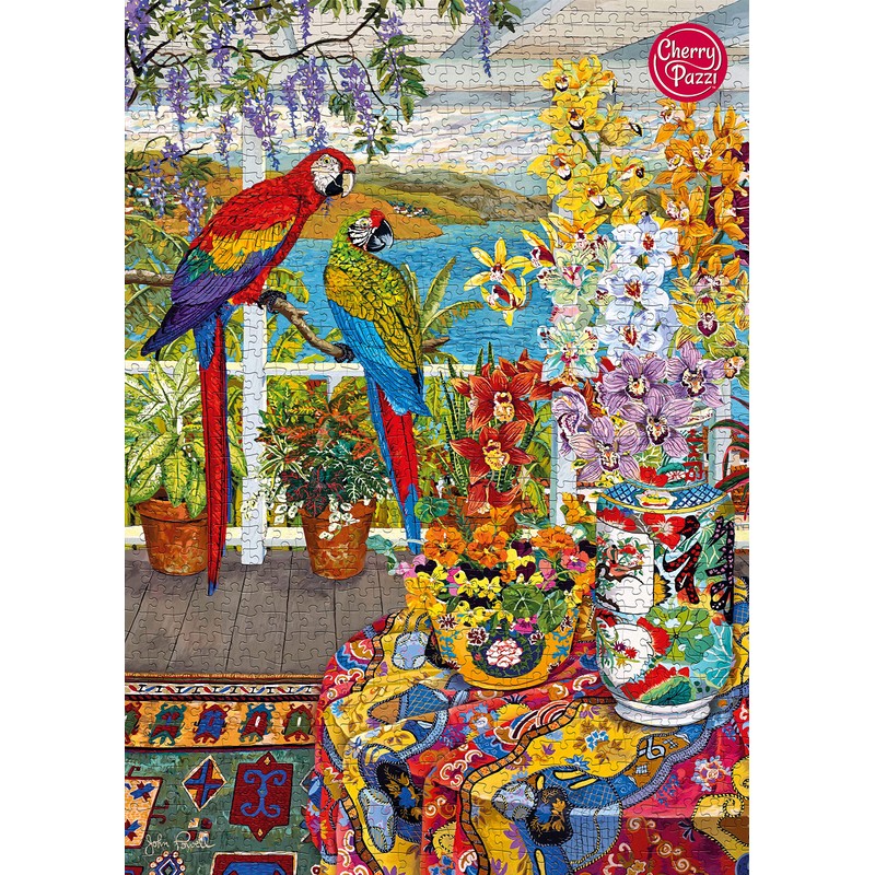 Puzzle 1000 Pieces: Perroquets sur la véranda