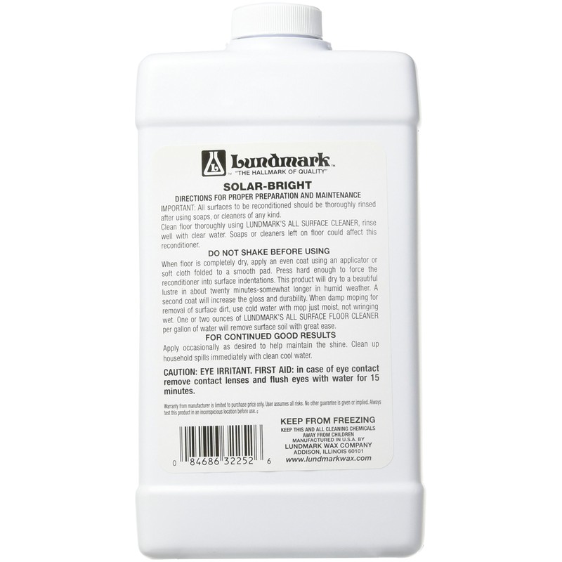 Lundmark Solar Bright Reconditioner Designed for No-Wax Floors, 32-Ounce, 3225F32-6
