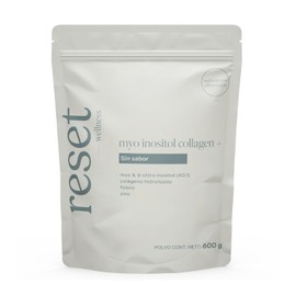 RESET WELLNESS | MYO INOSITOL COLLAGEN + con Myo & D-Chiro Inositol 40:1, Colágeno Hidrolizado, Folato, Zinc y Vitamina B6, 600 gramos sin sabor