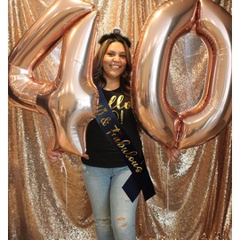 Docooniver Birthday Sash for Women White Birthday Girl Sash Black Birthday Queen Sash Happy Birthday Sash for Girls (40&Fabulous)