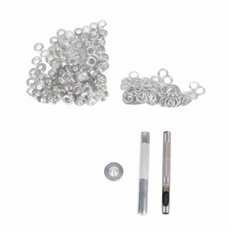100 Sets Grommet Kit with Eyelets Washers 0.236 Inch 3PCS