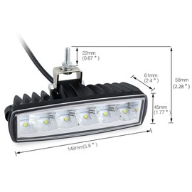 STDYSUN LED Green Hunting Fishing Lights 2Pcs 30W 6Inch Waterproof Driving Fog Lights Work Auxiliary Lights Driving Lights Bar Fit For Fish Pig Deer Hog Predator Truck Trator UTV ATV Golf Boat