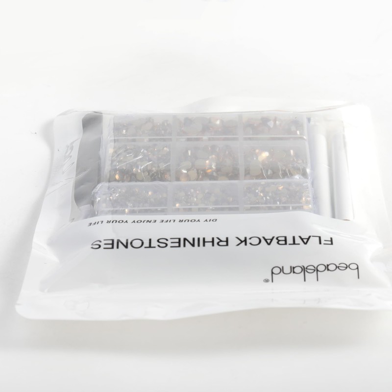 Beadsland Flatback Nail Rhinestones,Golden Shadow,Mixed 10 Sizes 8300PCS