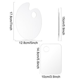 2 Pcs Acrylic Cosmetic Makeup Palette + 1 Pc Makeup Spatula, Makeup Mixing Tray Apply for Foundation Nail Art Beauty Salon Color Cream Liquid Mixing Art Palette