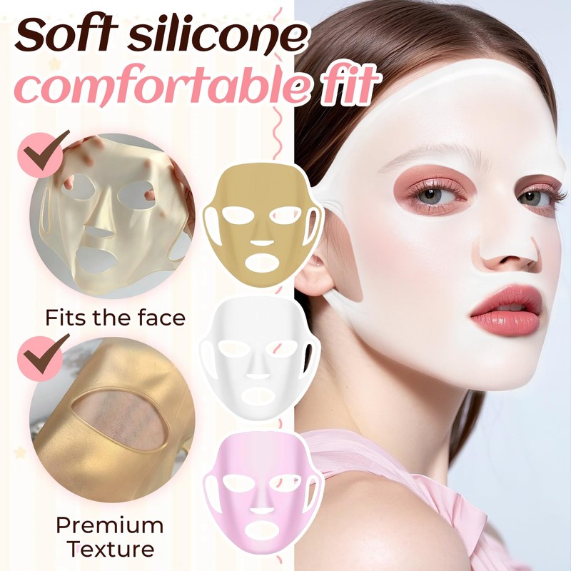 2 Pcs Silicone Face Mask Holder, Reusable Sheet Mask Cover