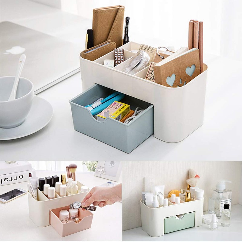 TopHomer Desktop Cosmetics Storage Box, Multifunctional Makeup Organizer Drawers Skincare